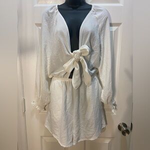 White long sleeve romper